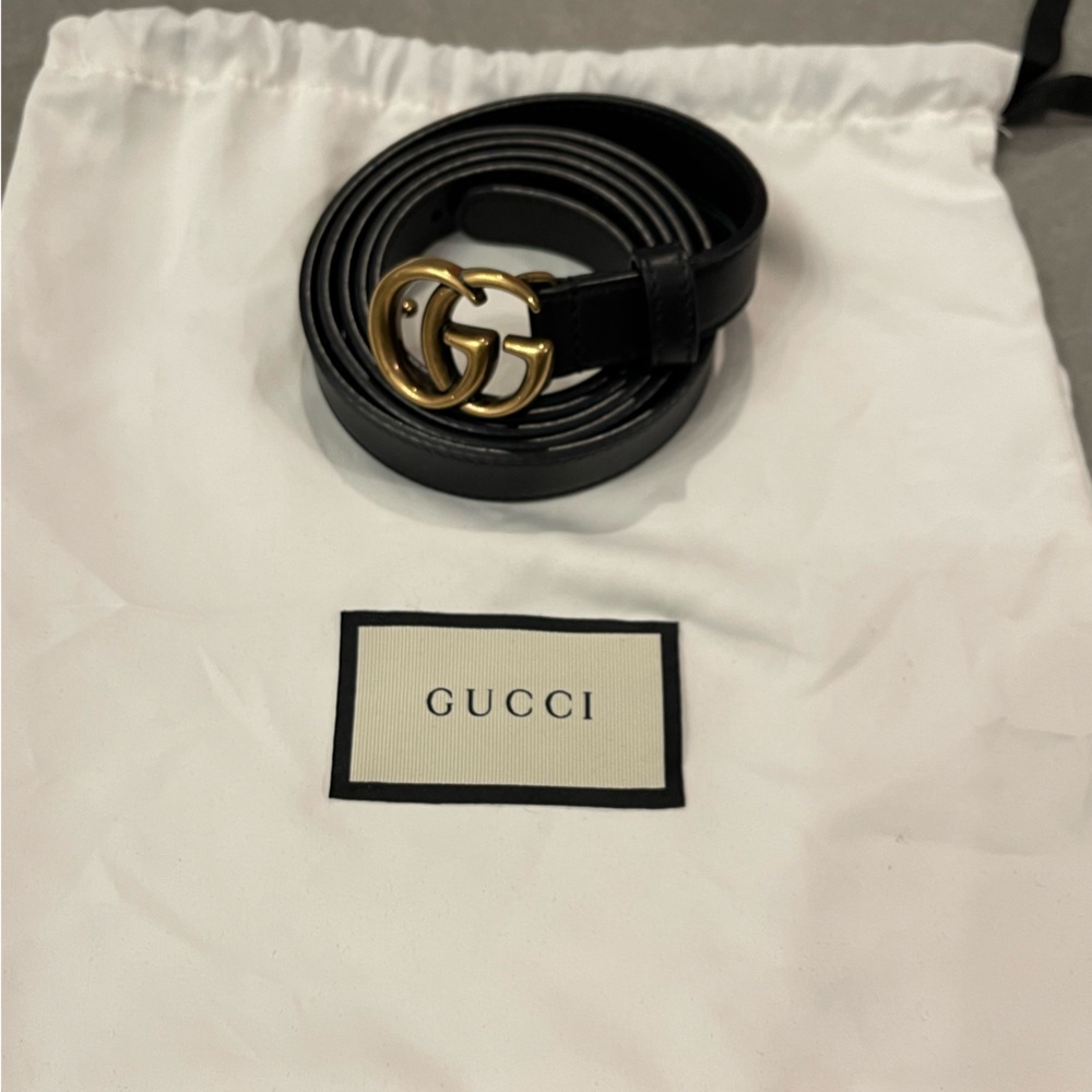 Gucci GG Double G Leather Belt